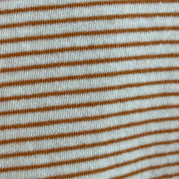 Polagram Striped Henley Tshirt Orange/White Medium - Picture 8 of 9